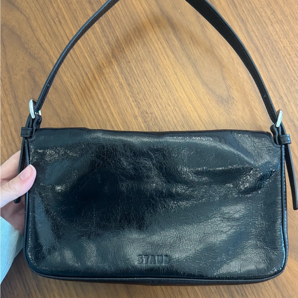 Staud Harlow Black Leather Shoulder Bag - Picture 3 of 7